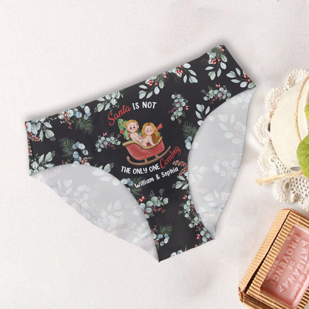 Set Santa Is Not The Only One Coming - Personalized Couple Women Briefs & Men Boxer Briefs