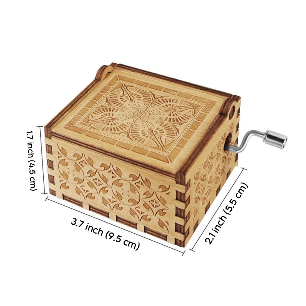 I Love You - Gift for mom, daughter, son, granddaughter, grandson, grandma - Personalized Hand Crank Music Box