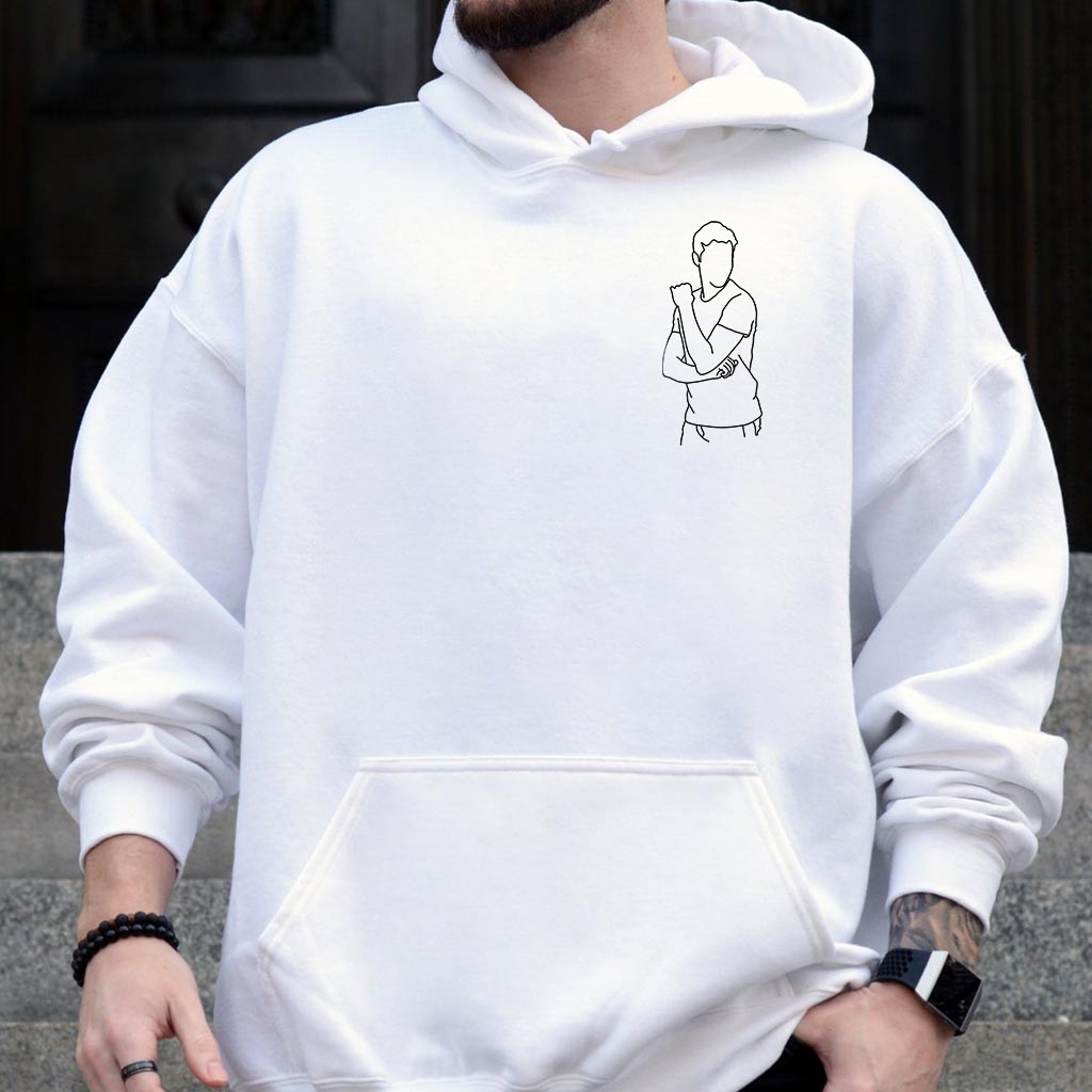 Custom Line Art - Personalized Son Embroidered Hoodie