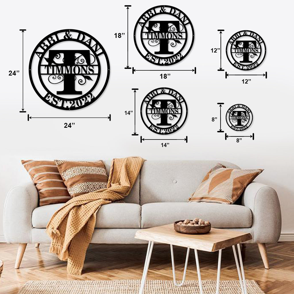 Family Name - Personalized Housewarming Cut Metal Sign