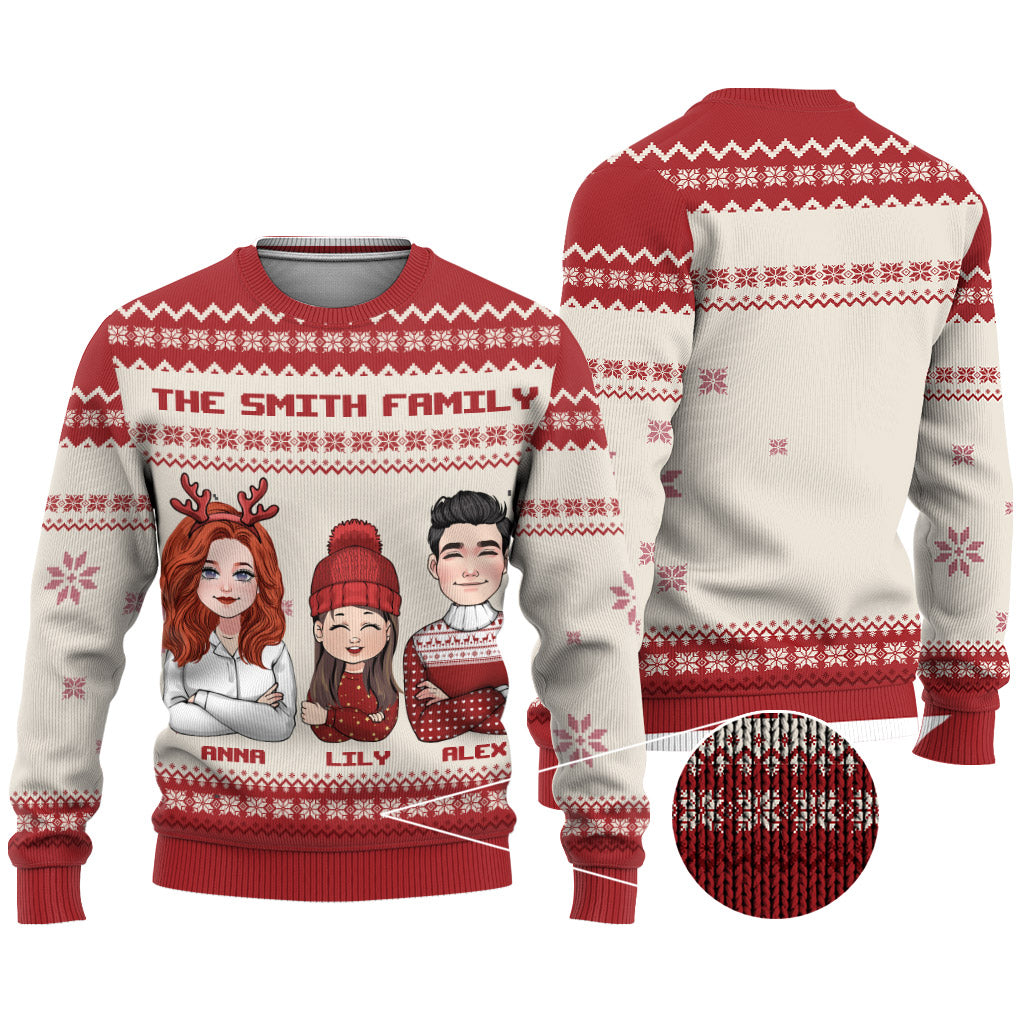 Merry Christmas - Personalized Family Ugly Sweater