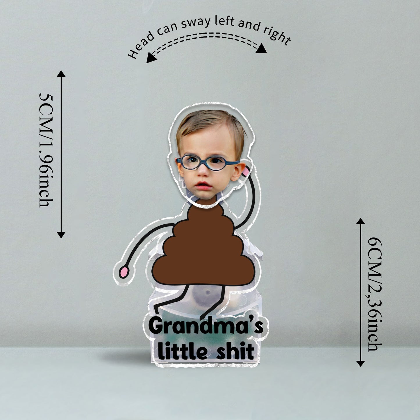 Grandma Little Sh*t - Gift for grandma - Personalized Custom Shaking Head
