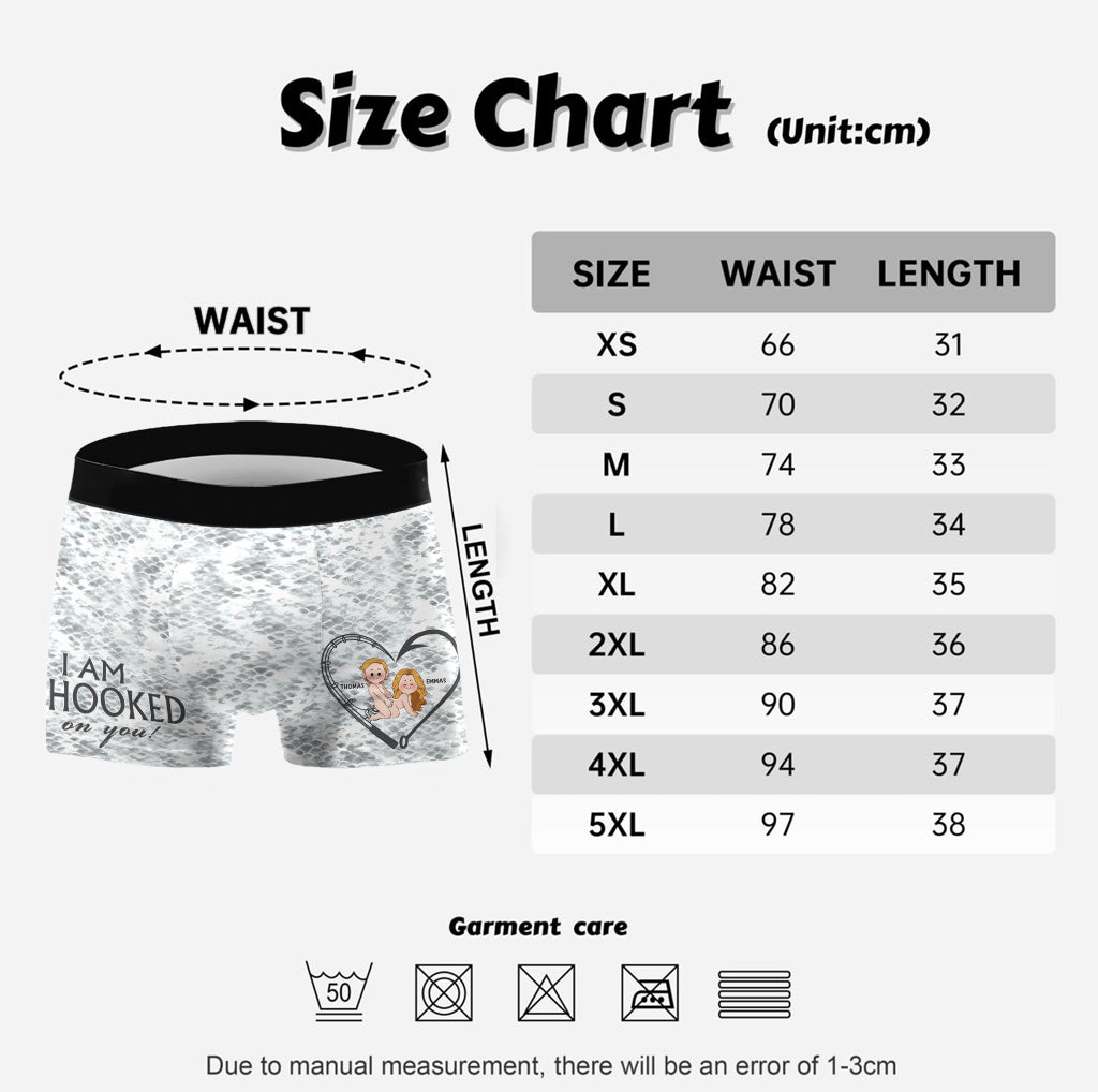 I'm Hooked On You - Personalized Fishing Men’s Boxer Briefs