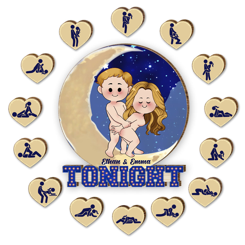 Tonight - Personalized Couple Interchangeable Seasonal Wood Sign