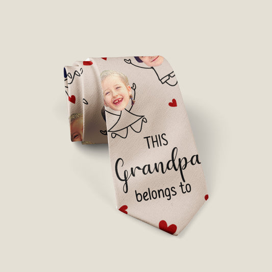 This Daddy Belongs To - Gift for dad, grandpa, uncle, brother, husband - Personalized Necktie