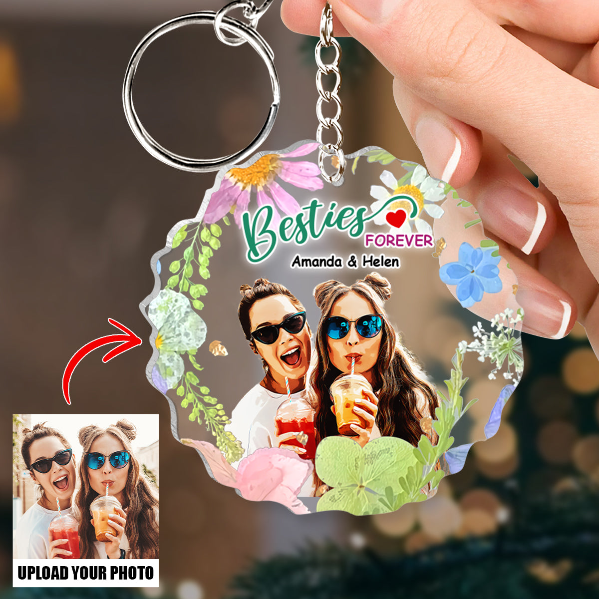 Besties Forever - Personalized Bestie Keychain