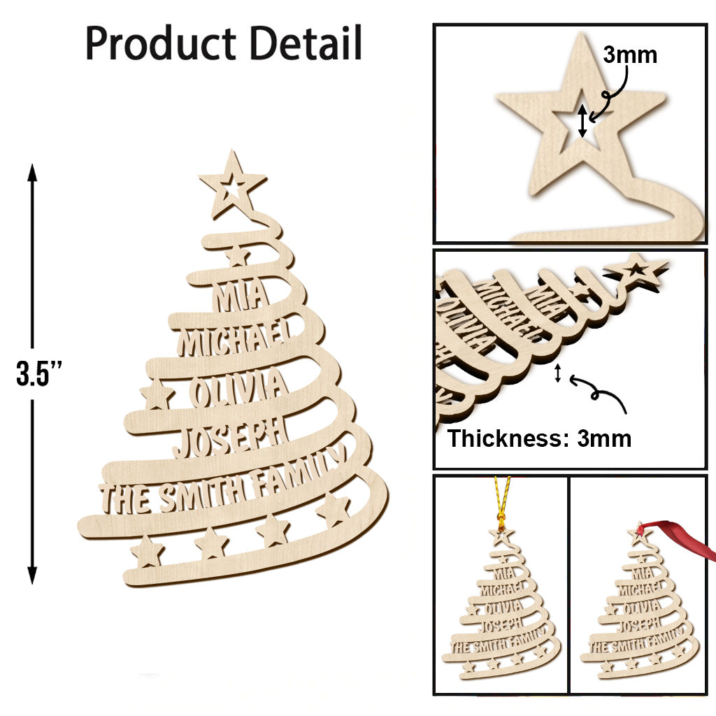 Family Name Christmas Tree - Personalized Family Ornament