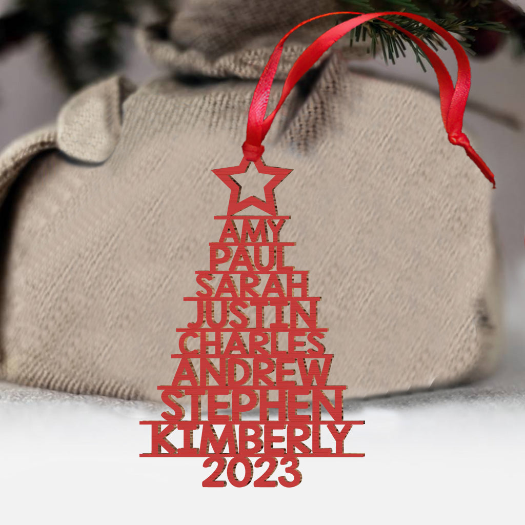 Custom Name Christmas Tree - Personalized Family Ornament