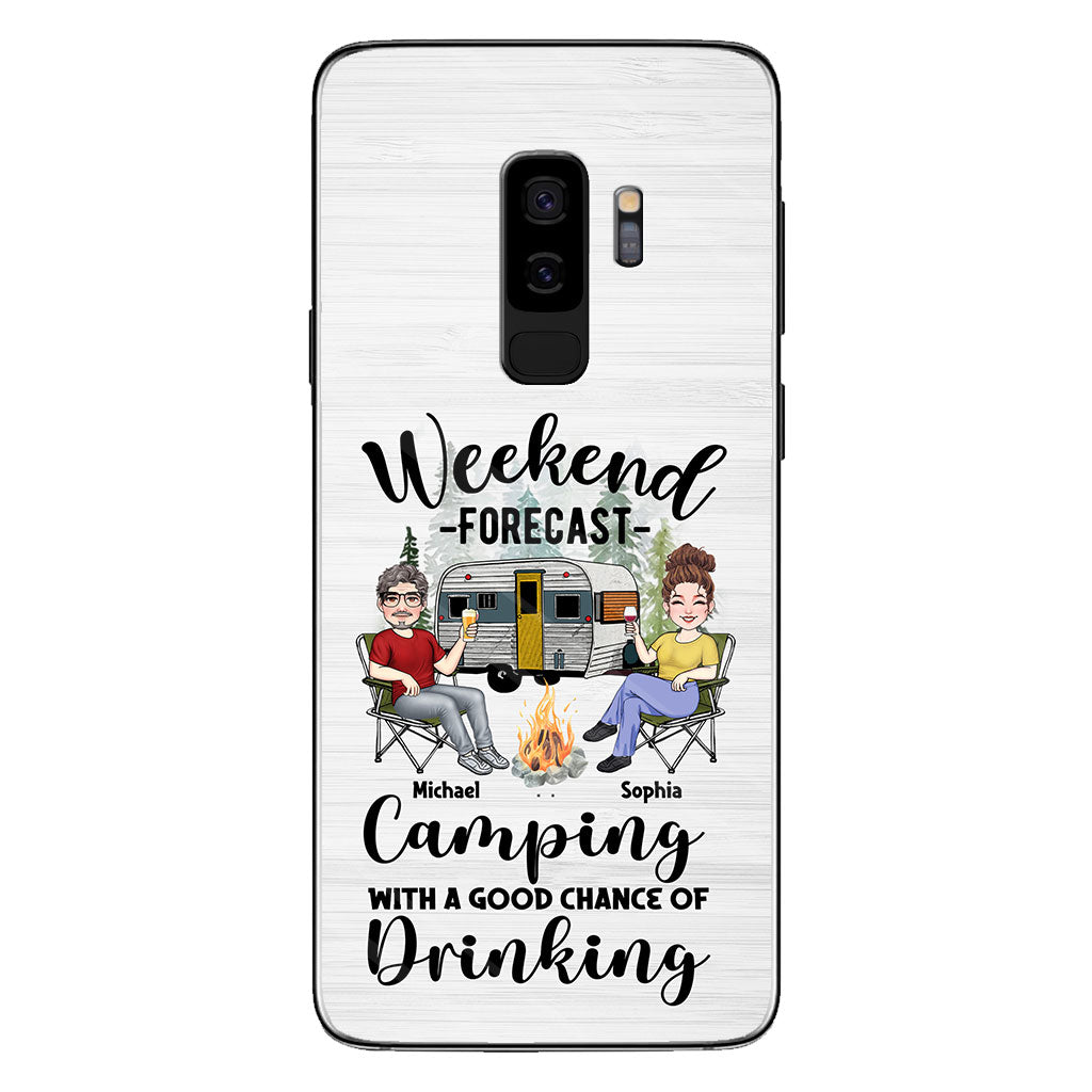 Weekend Forecast - Personalized Camping Clear Phone Case