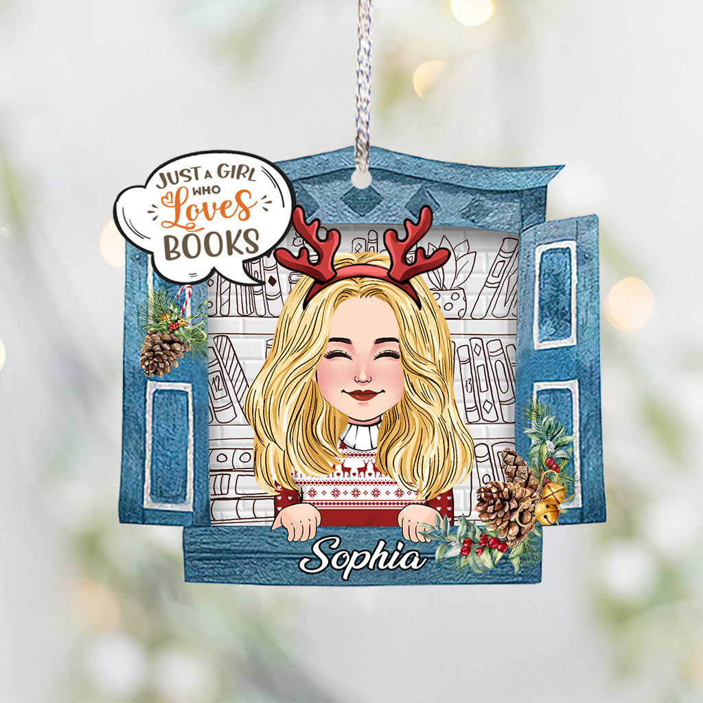 Just A Girl Who Loves Books - Personalized Book Ornament