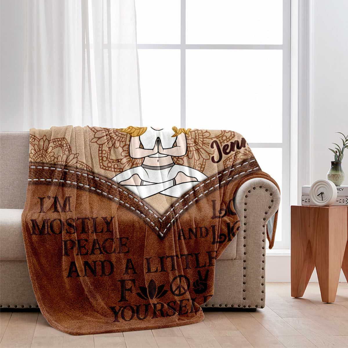 I'm Mostly Peace - Personalized Yoga Blanket