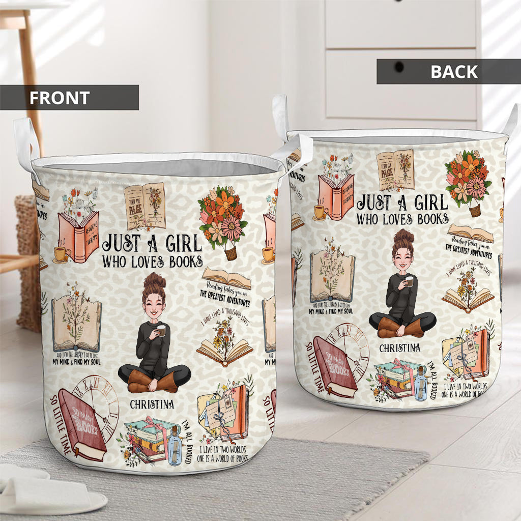 Just A Girl Who Loves Books - Personalized Book Storage Basket