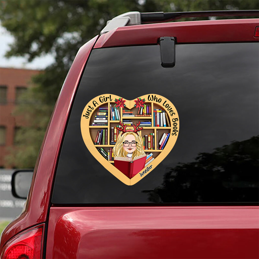 Just A Girl Who Loves Book - Personalized Book Decal Full