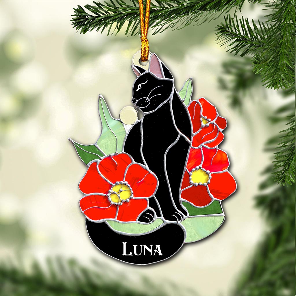 Black Cat - Personalized Black Cat Ornament