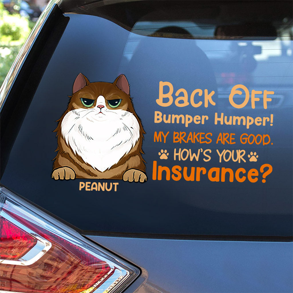 Back Off - Personalized Cat Decal Full