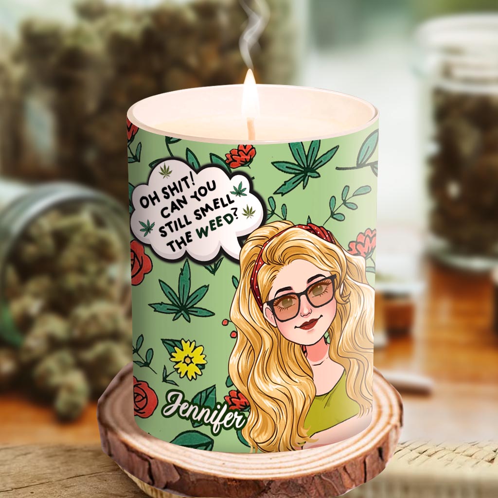 Could Be Make Up Could Be Weed - Personalized Weed Candle With Wooden Lid