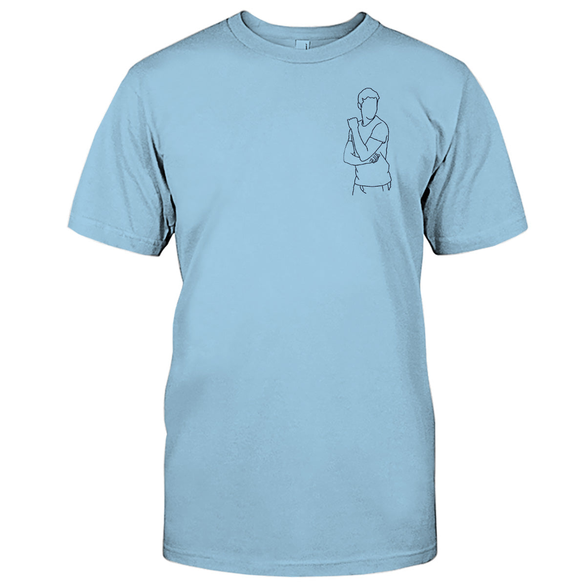 Custom Line Art - Personalized grandson Embroidered T-shirt