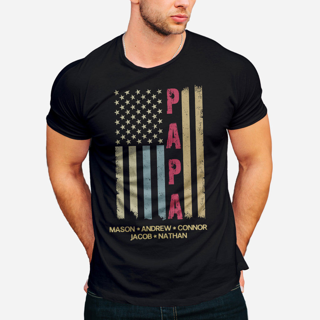 American Flag - Personalized Grandpa T-shirt & Hoodie