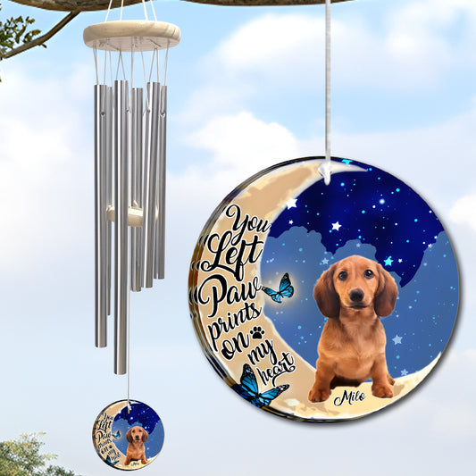 Paw Prints On My Heart - Personalized Dog Wind Chime
