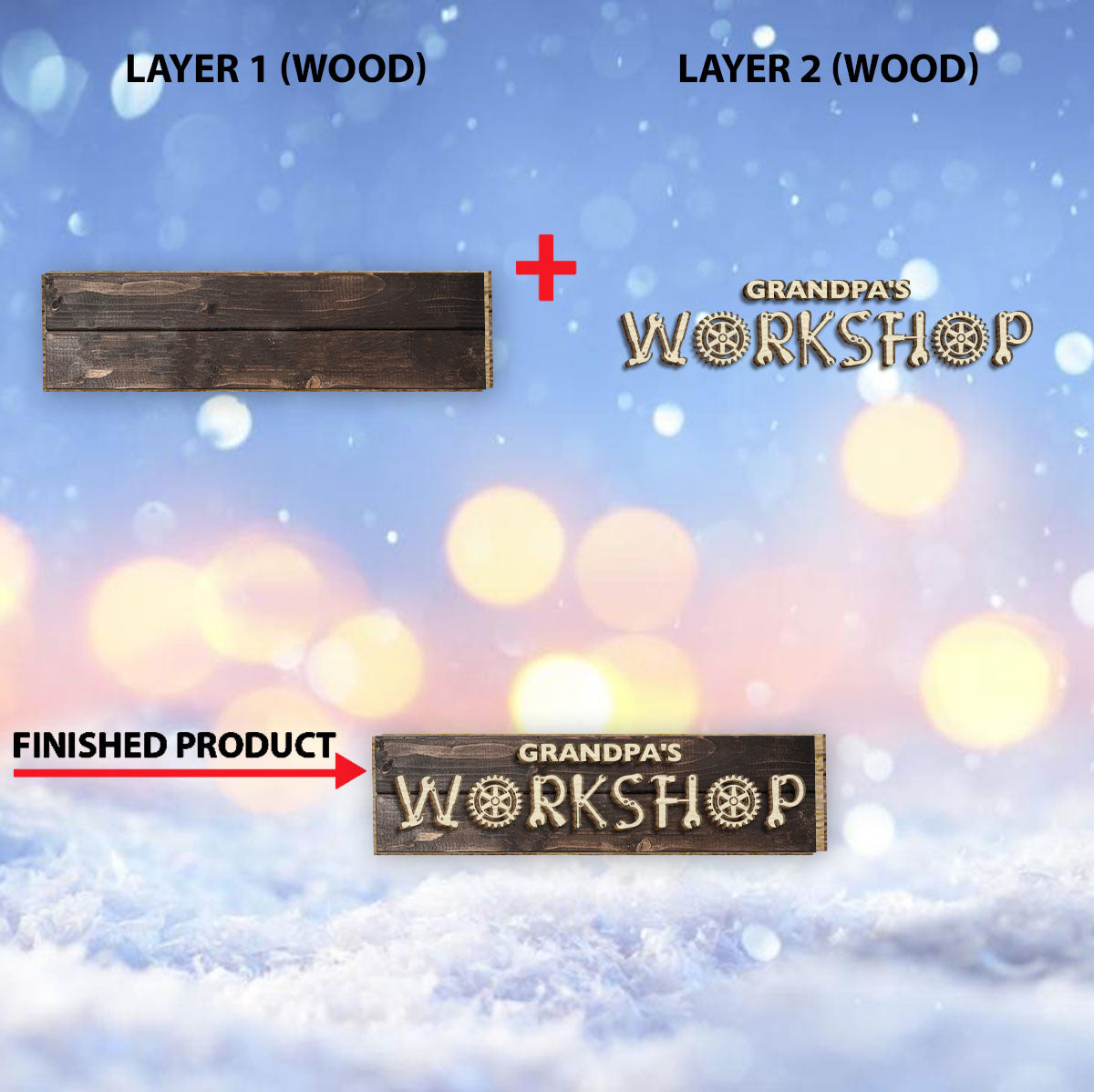 Workshop - Personalized Grandpa 2 Layered Wood Sign / Wood Plaque