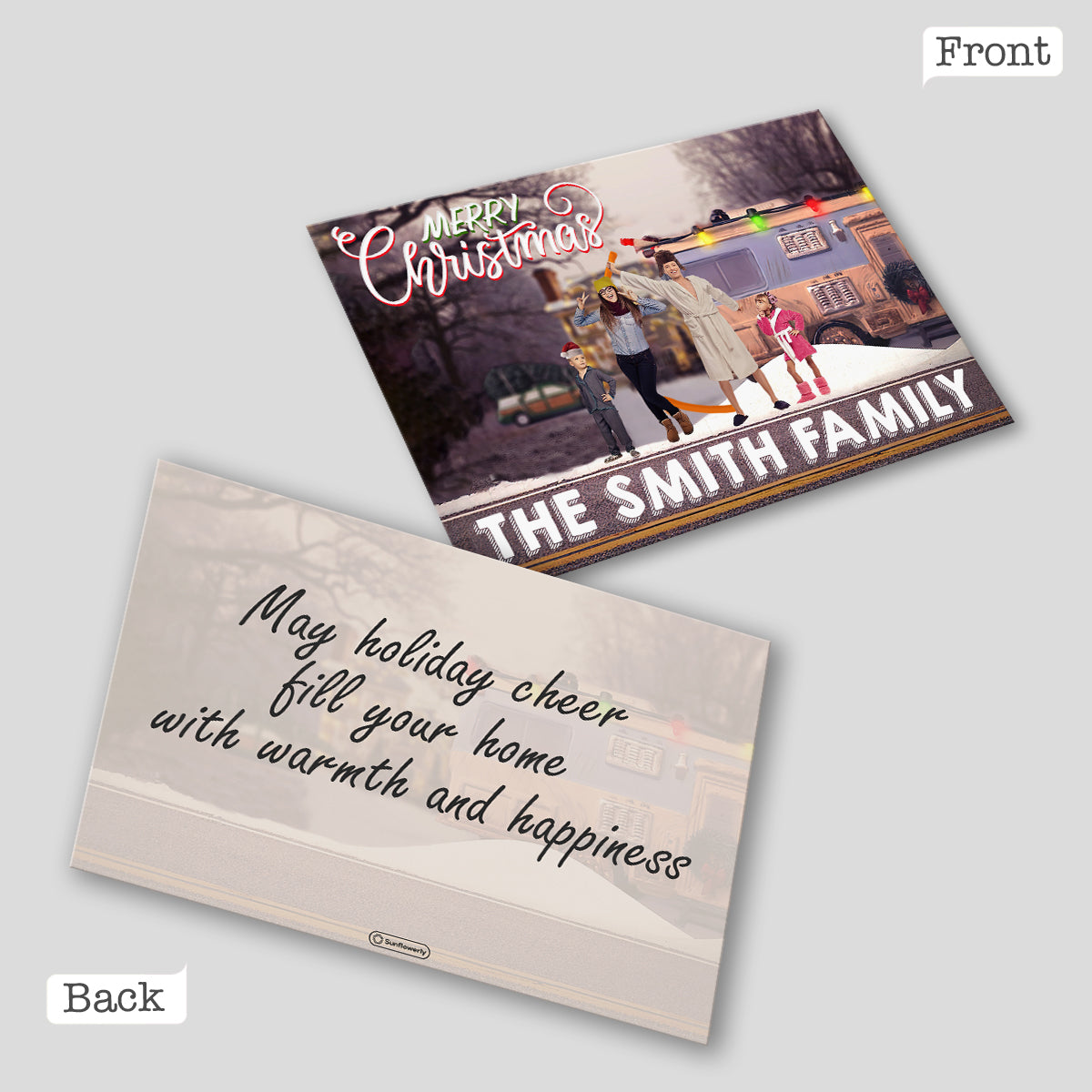 Merry Christmas - Personalized Family Greeting Card