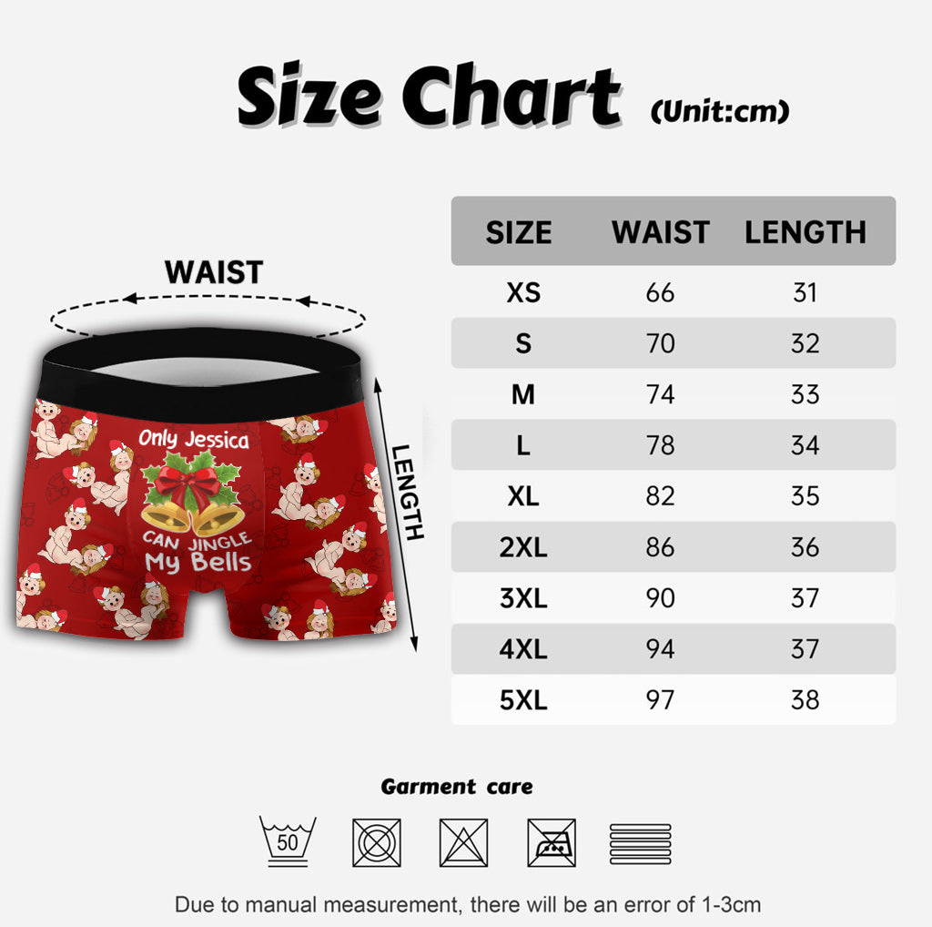 Only You Can Jingle My Bells - Personalized Couple Men Boxer Briefs