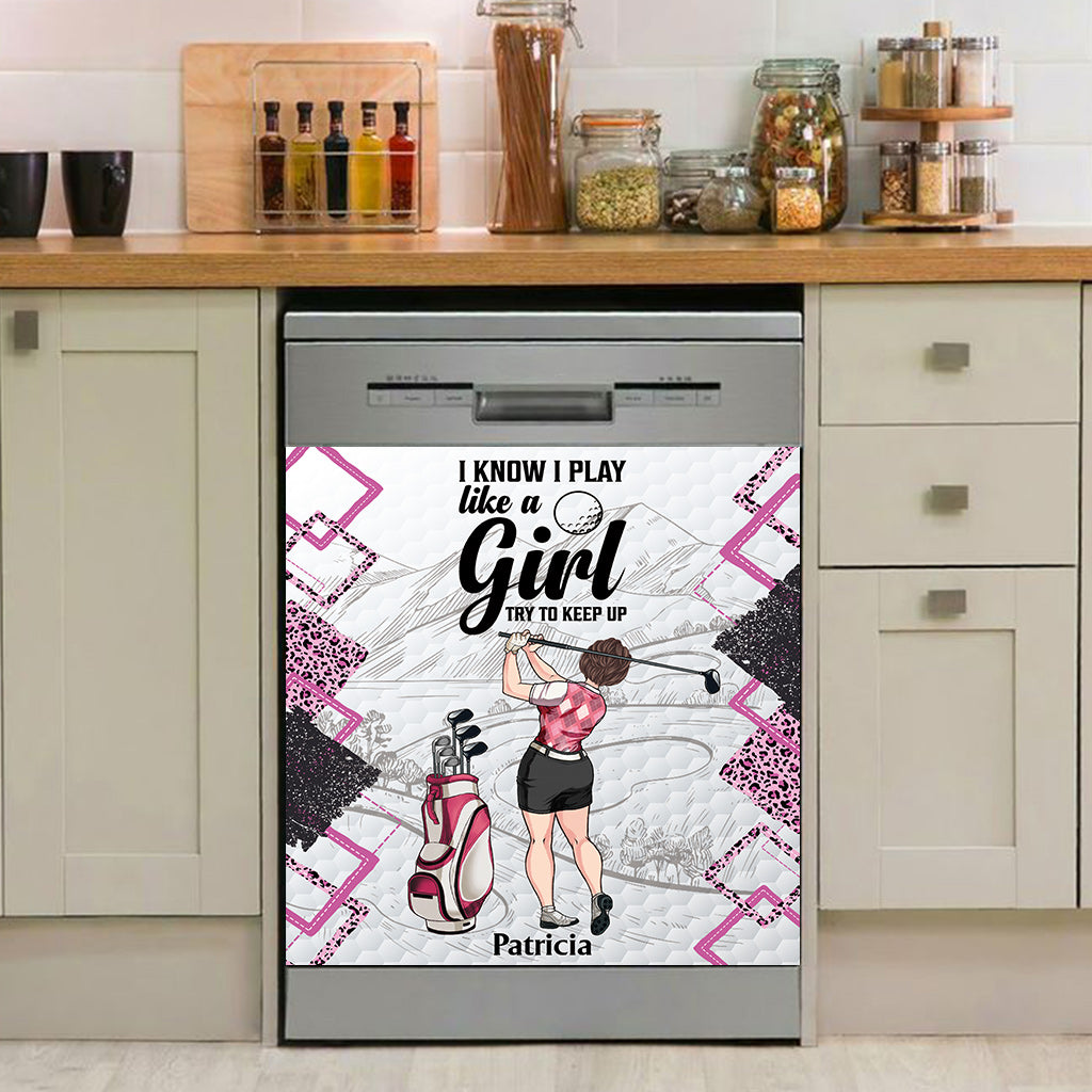 Golf Instruction - Golf gift for her, girlfriend, wife, daughter - Personalized Dishwasher Cover