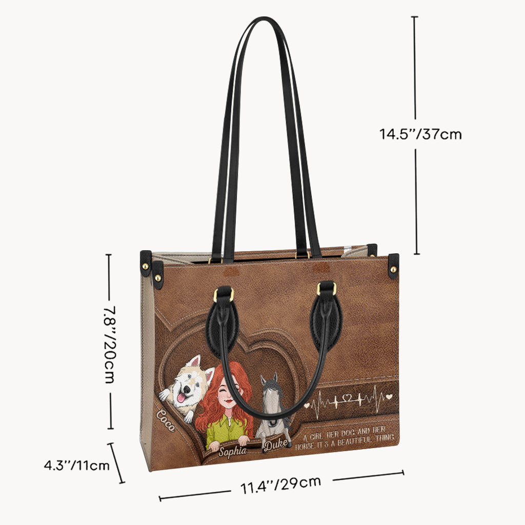 What A Beautiful Thing - Personalized Horse Leather Handbag