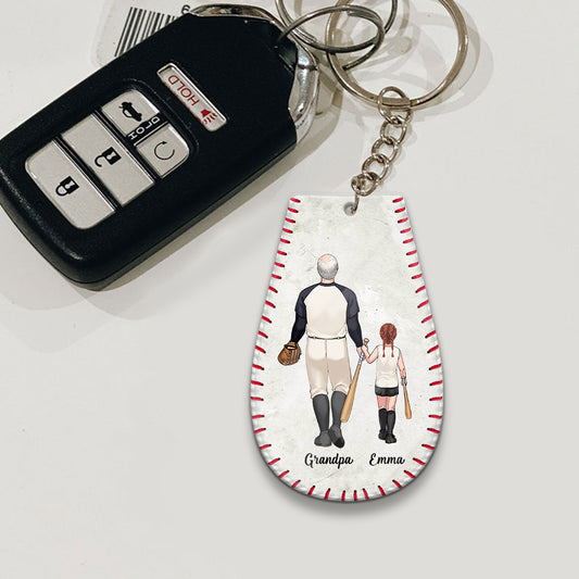 #1 Baseball Dad - Baseball gift for dad, grandpa - Personalized Keychain