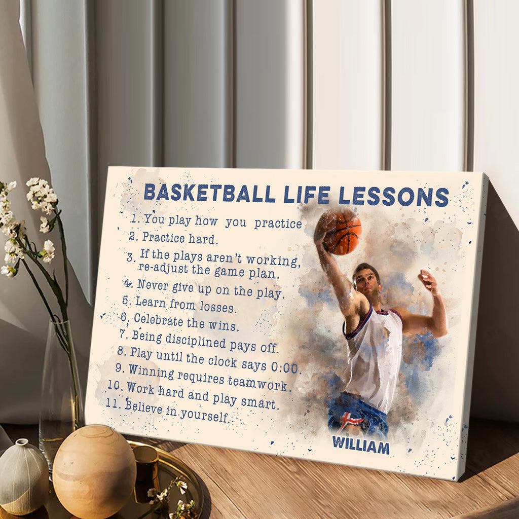 Basketball Life Lessons - Personalized Basketball Canvas And Poster