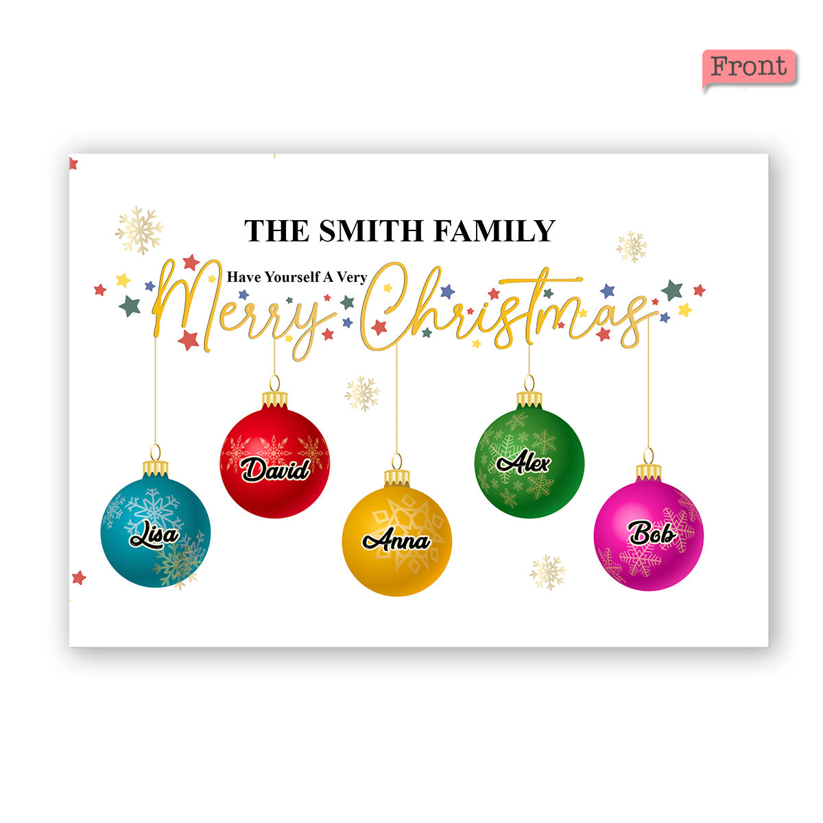 Christmas Ornament Colorful - Personalized QR Greeting Card