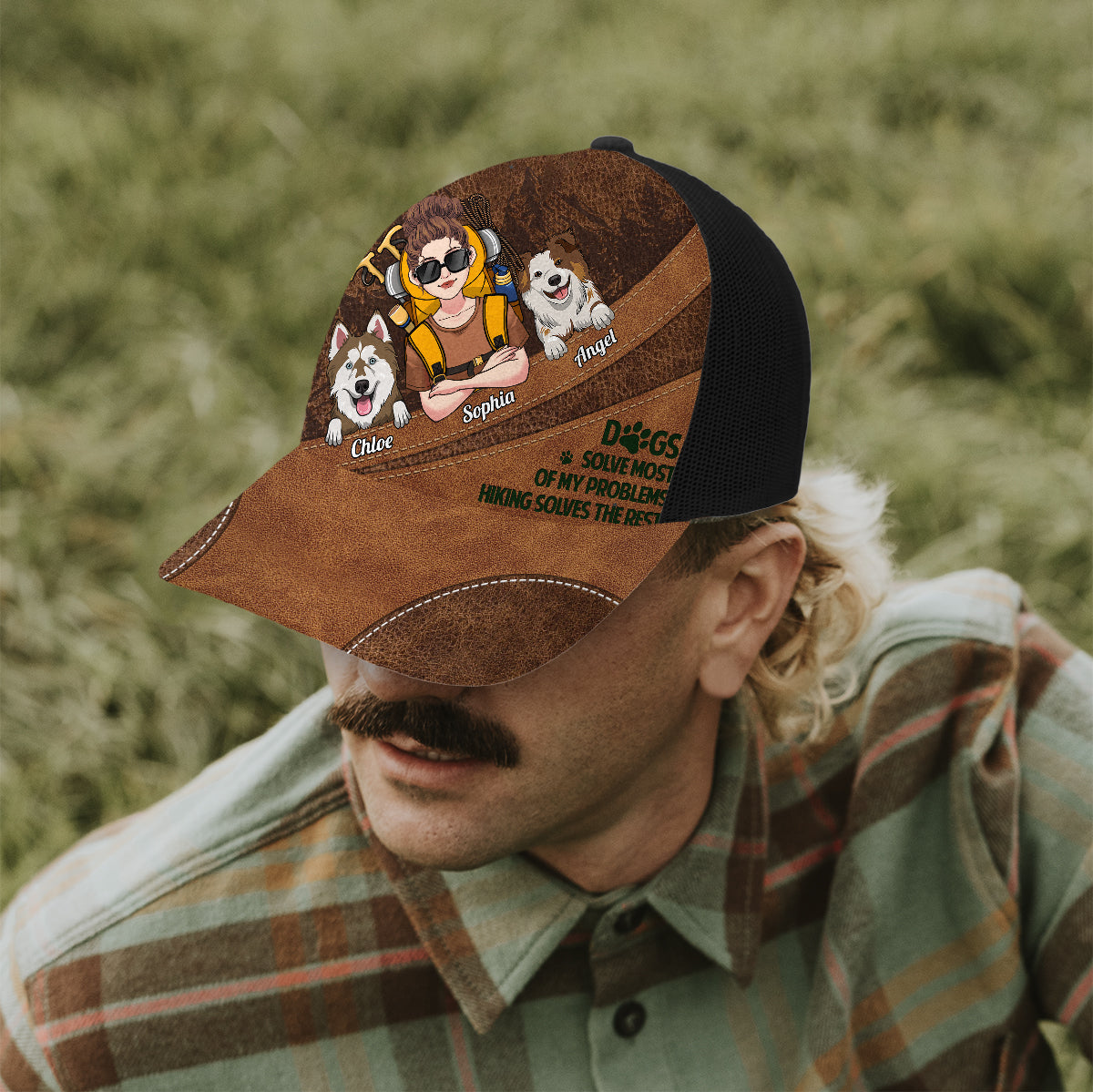 Hiking And Dogs - Personalized Hiking Trucker Hat