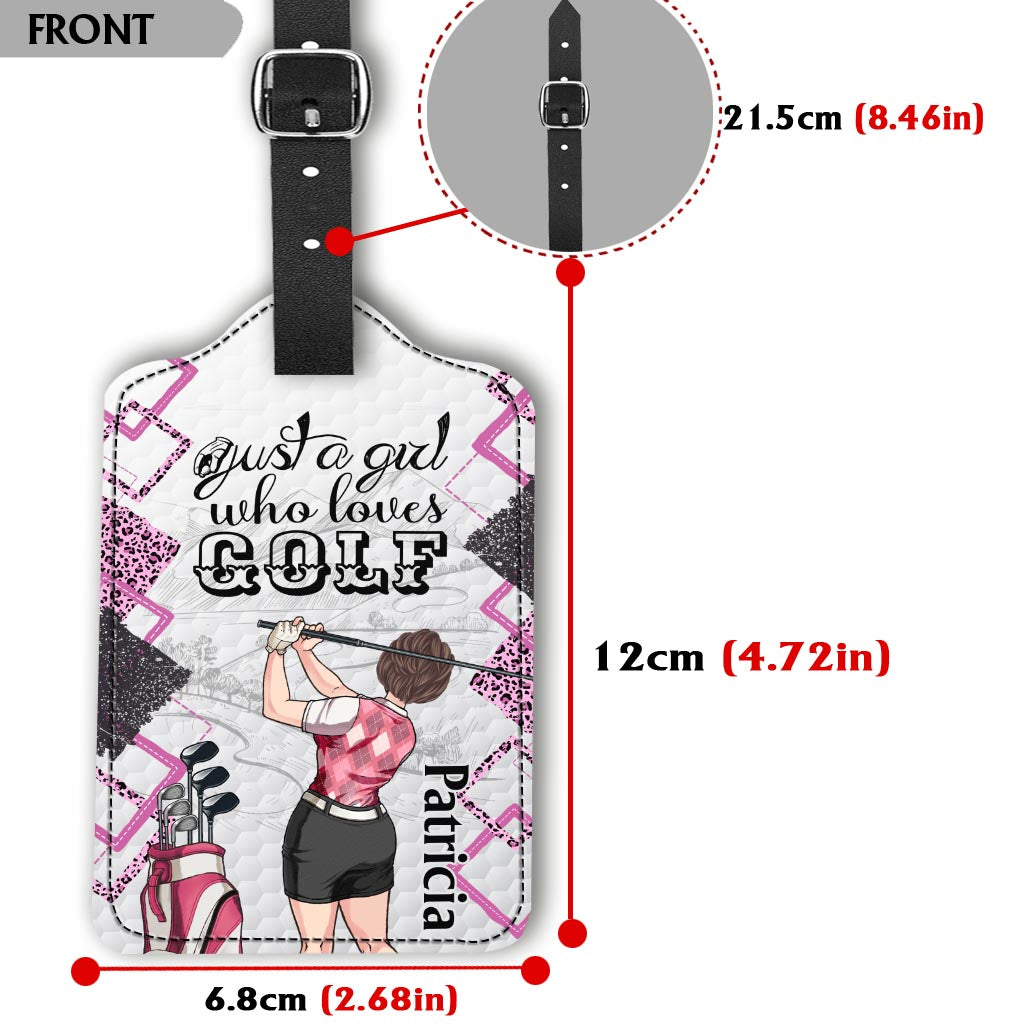 Just a girl - Personalized Golf Leather Luggage Tag