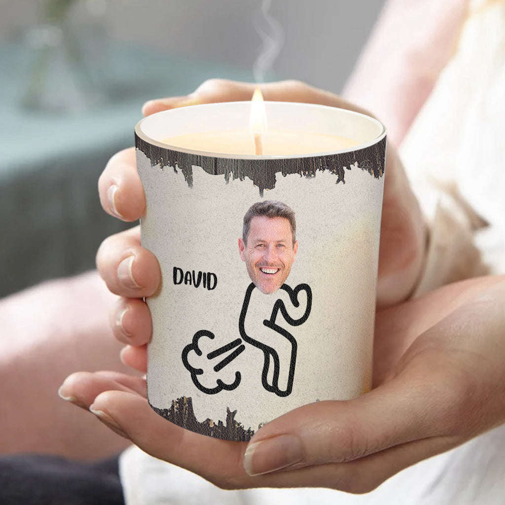 Fart Extinguisher - Gift for dad, grandma, grandpa, mom, uncle, aunt, son, daughter, brother, sister, granddaughter, grandson, husband, wife, boyfriend, girlfriend, friend - Personalized Candle With Wooden Lid