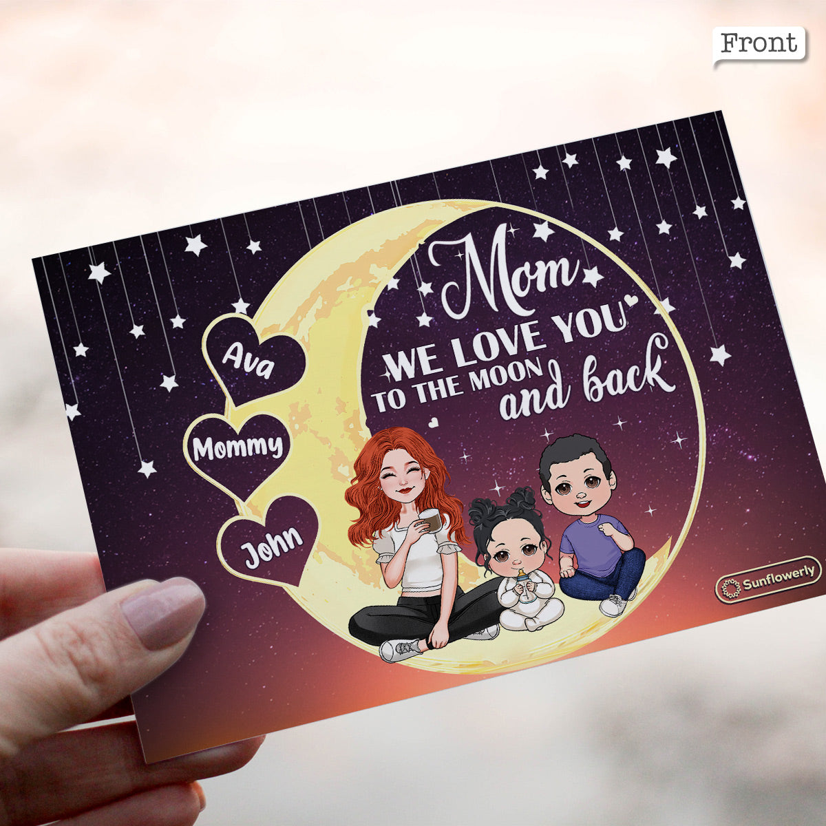 Love You To The Moon & Back - Personalized Greeting Card