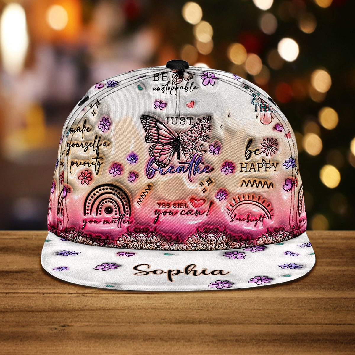 Positive Affirmations Butterfly - Personalized Butterfly Snapback