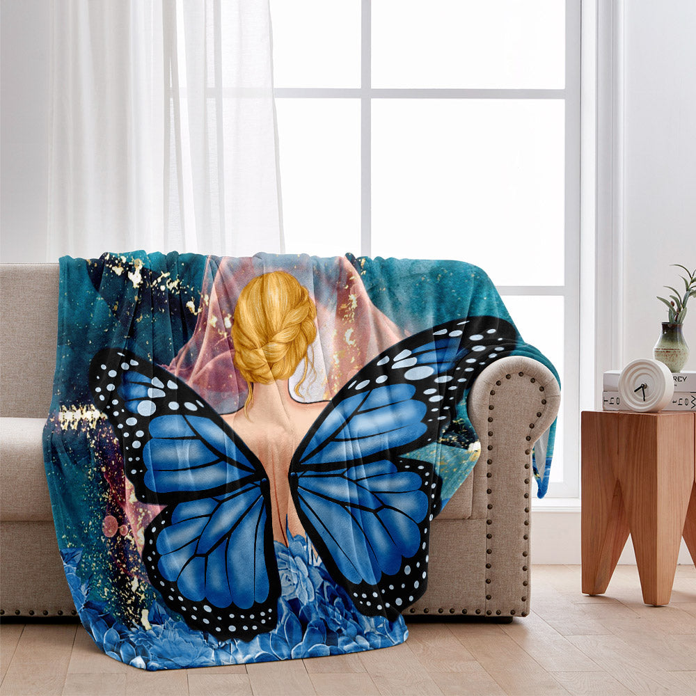 Dreamy Girl - Personalized Butterfly Blanket