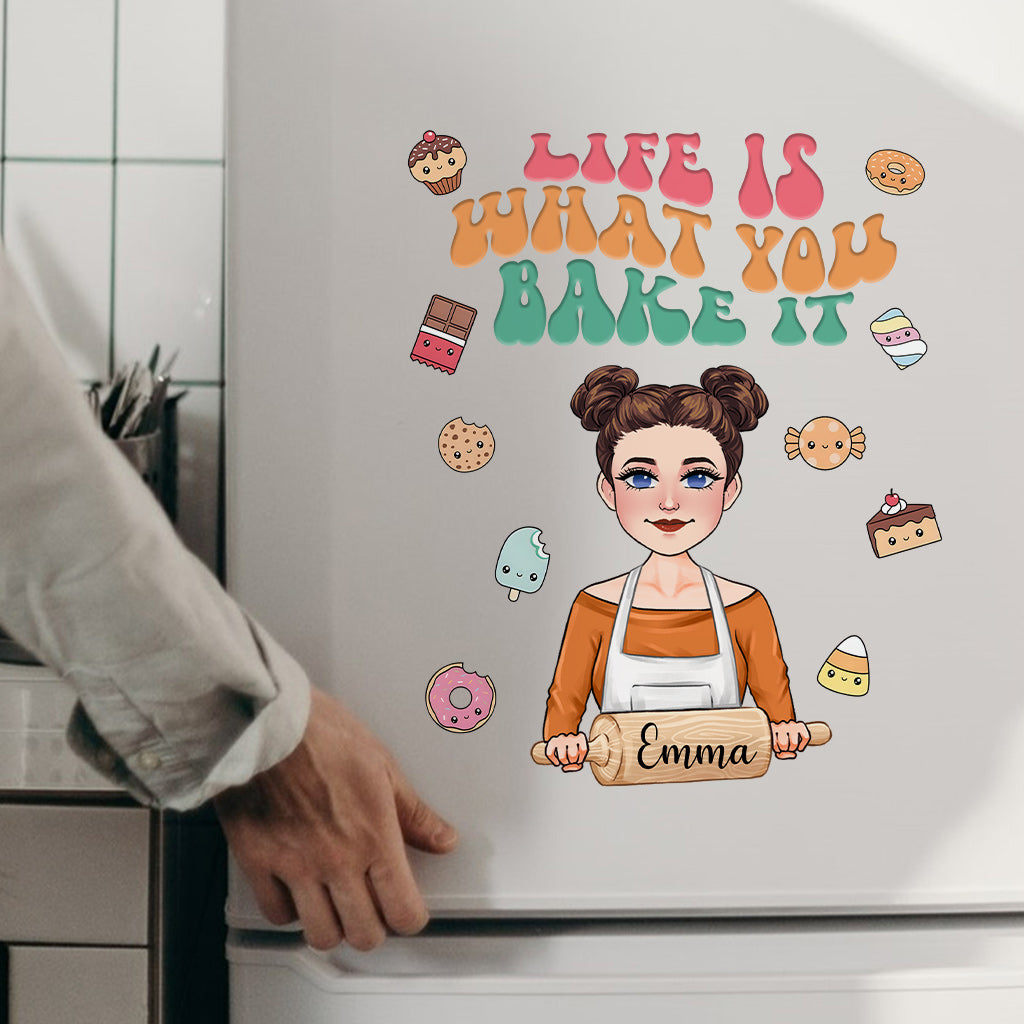 Life Is What You Bake It - Baking gift for mom, wife, her - Personalized Decal Die Cut