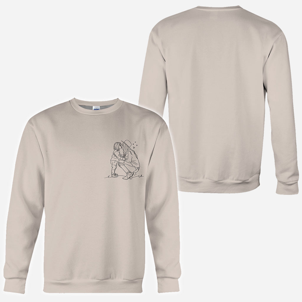 Line Drawing - Personalized Step Mom All Over Shirt