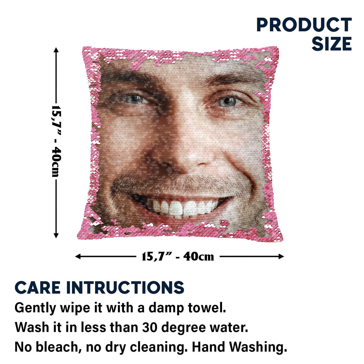 Funny Custom Face Sequin Pillow - Gift for husband, wife, boyfriend, girlfriend - Personalized Sequin Pillow Cover