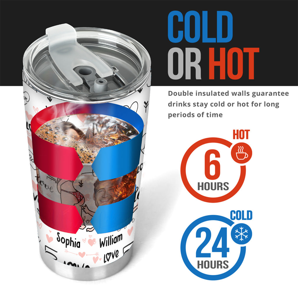 I Adore You And Love Every Part Of You Custom Face Upload Image - Personalized Couple Tumbler