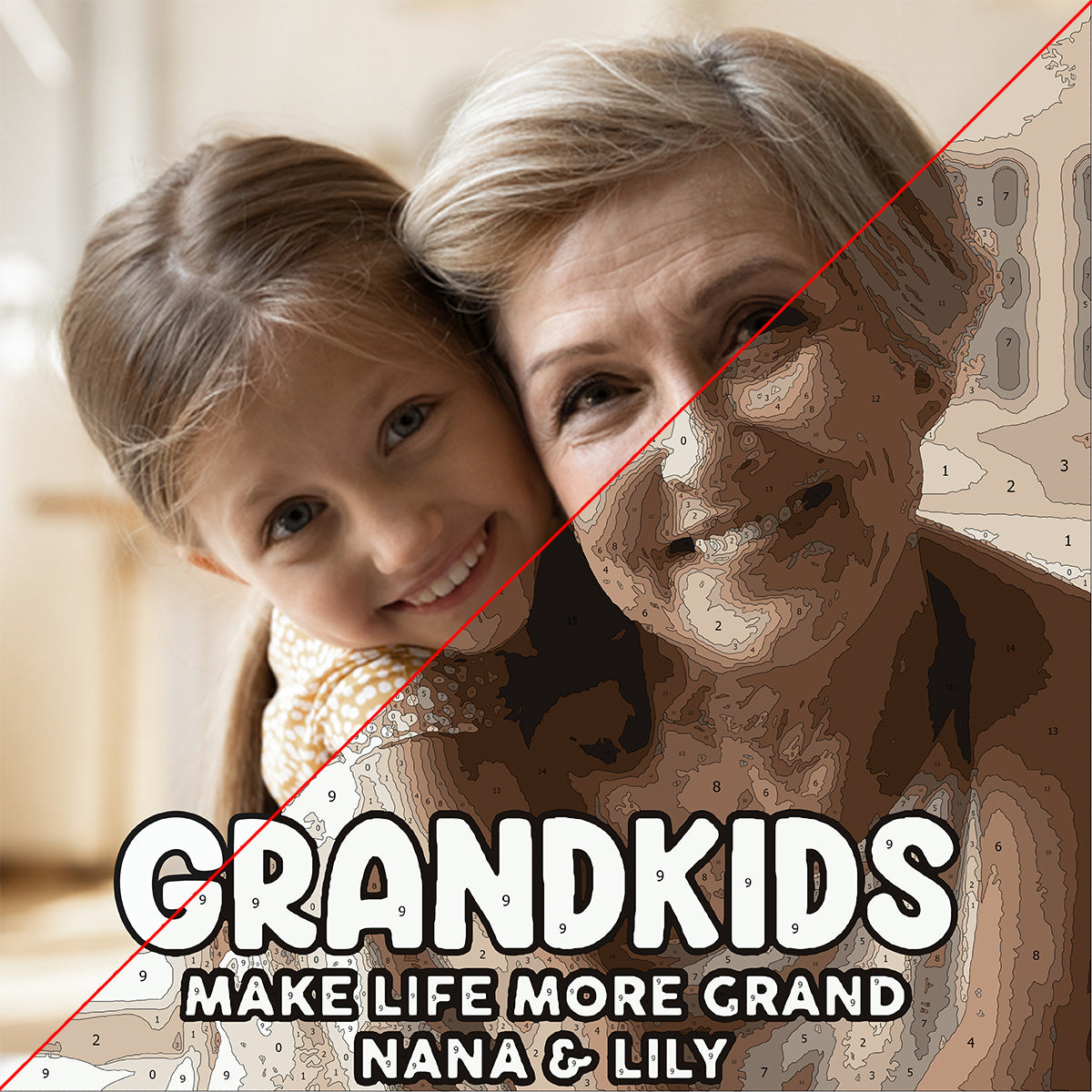 Grandkids Make Life More Grand - Personalized Grandma Paint By Numbers Kit