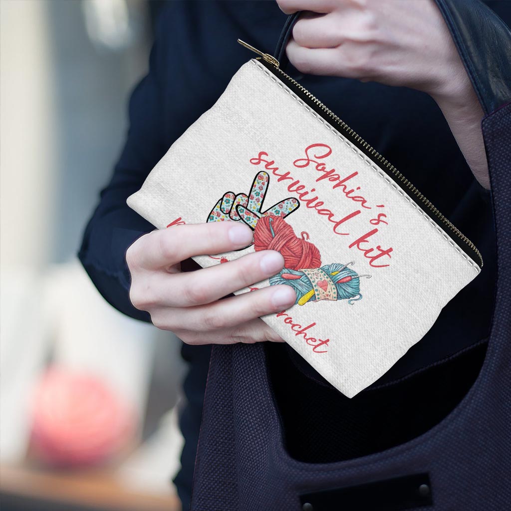 Peace Love Crochet - Personalized Crocheting Pouch