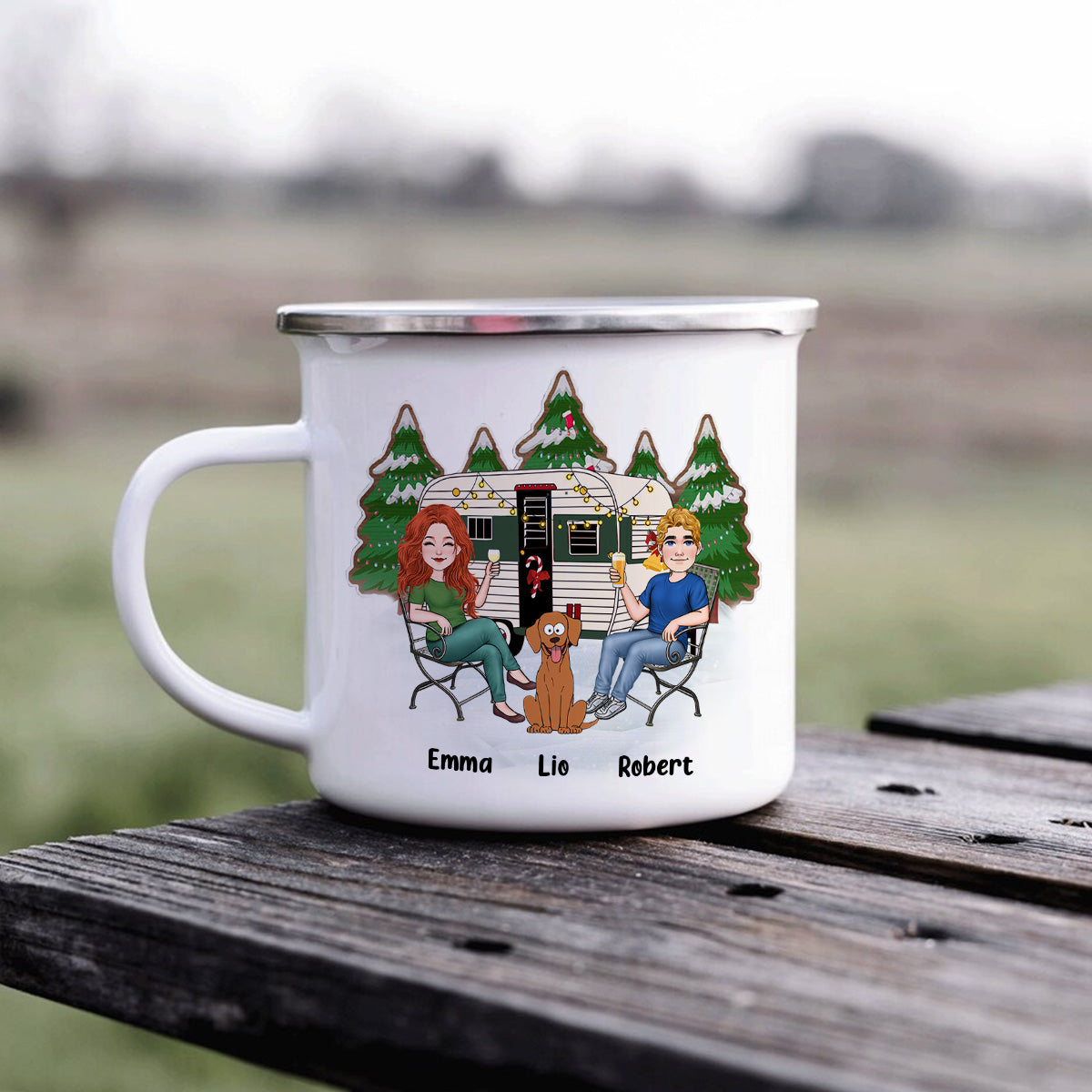 Together Is Our Favorite Place To Be - Personalized Camping Enamel Mug