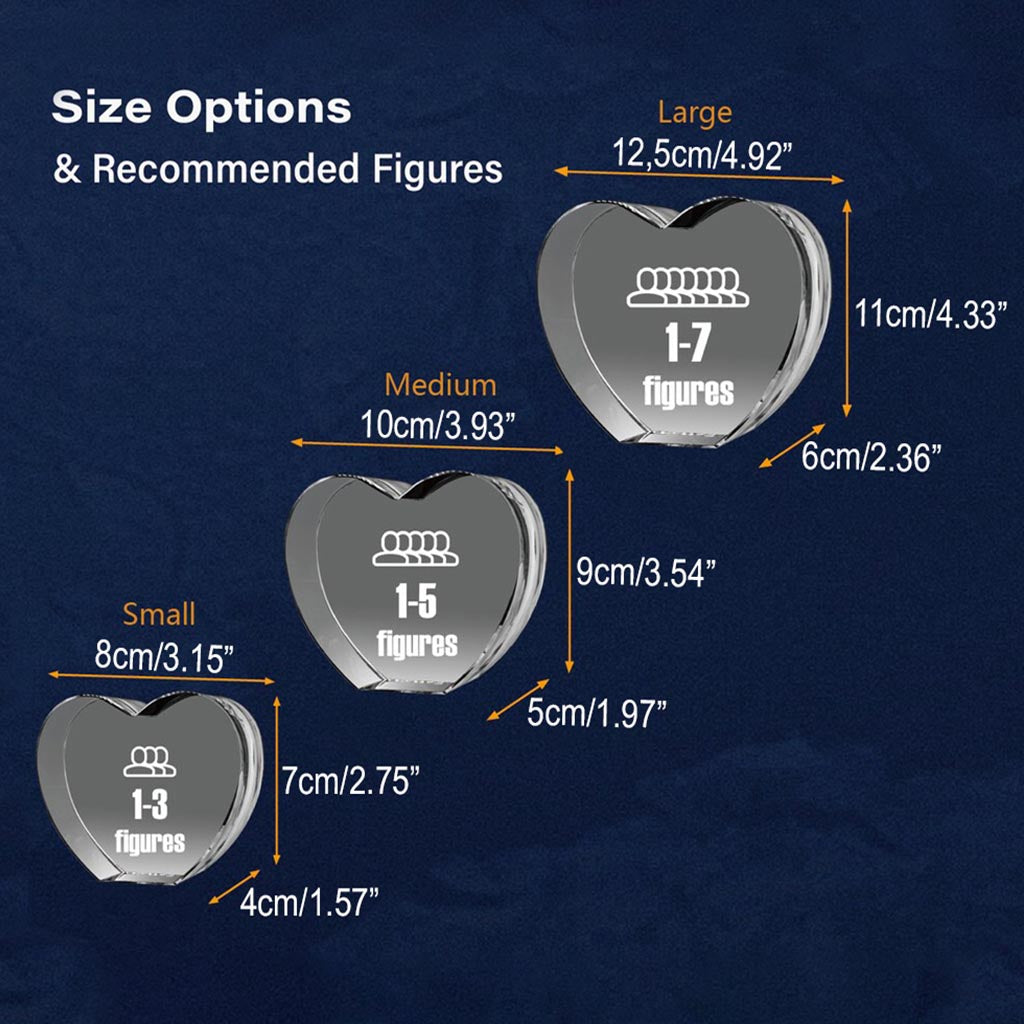 Custom Photo - Personalized Uncle Laser Engraving 3D Heart Shaped Crystal Lamp