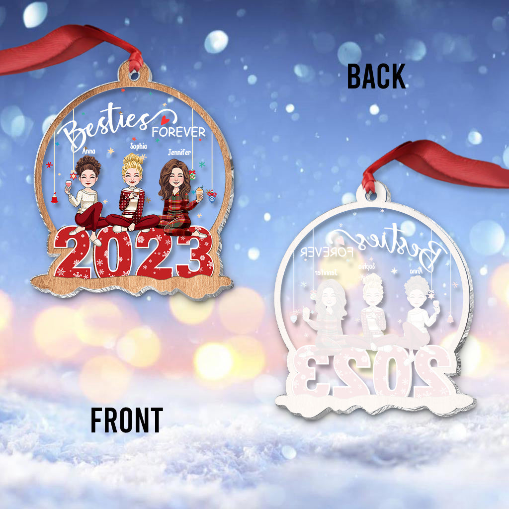 Besties Forever - Personalized Bestie Transparent Ornament