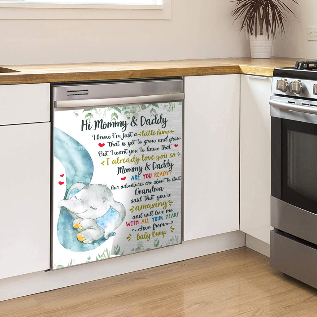 Love From Baby Bump - Personalized Mother Dishwasher Cover