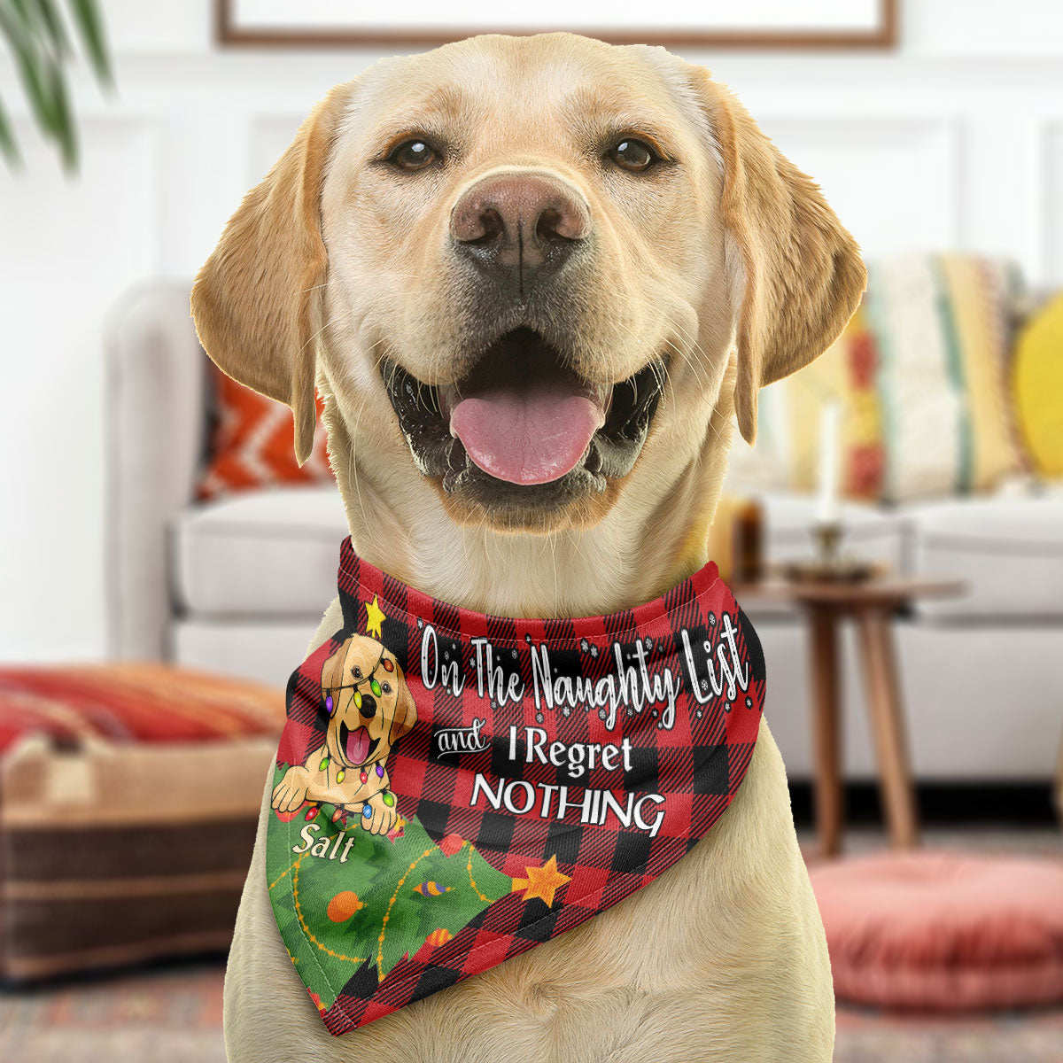 On The Naughty List - Personalized Dog Pet Bandana