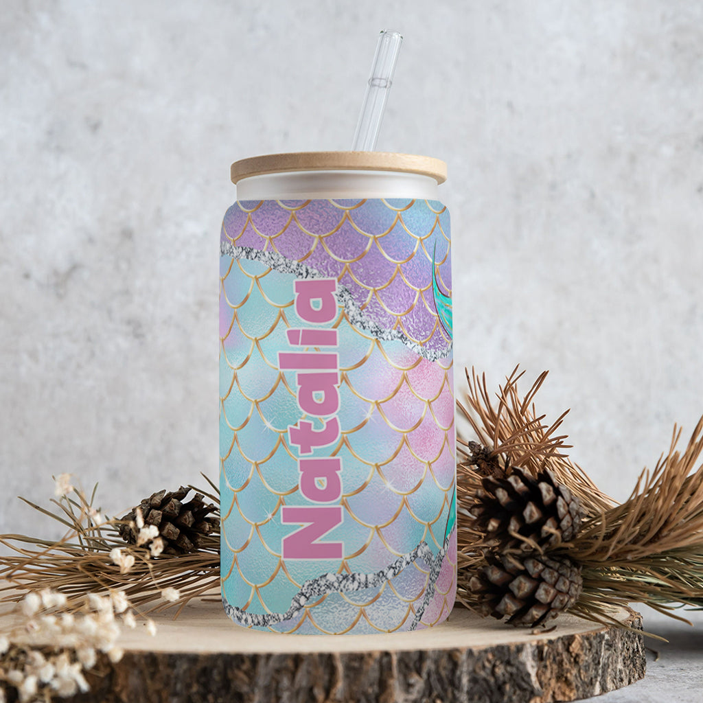 Beach Please I'm A Mermaid - Personalized Sea Lover Can Glass