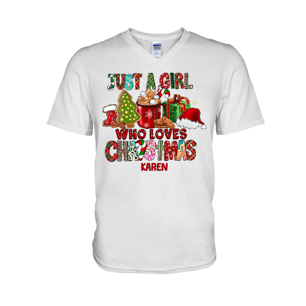 Just A Girl Who Loves Christmas - Personalized Christmas T-shirt And Hoodie